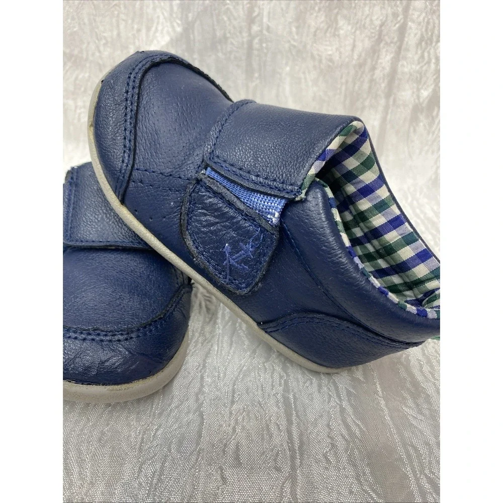 Carters Crawl Baby  Hi Top Sneaker Leather Hook & Loop Navy Size 6c flex‎ sole
